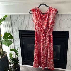 6 - H&M - tea dress - red and white - tie waist